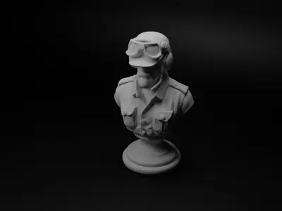 Helicopter Pilot Bust Chess 3D print model get
