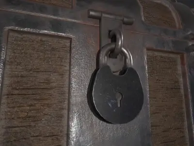 Pirate old treasure chest Low-poly 3D model