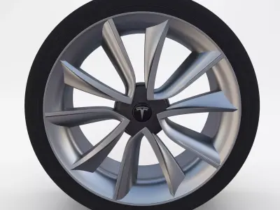 Tesla Model 3 Rim Low-poly 3D model