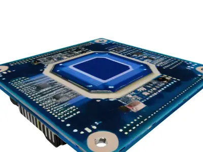 Modern Computer Chip Circuit Board 3D model