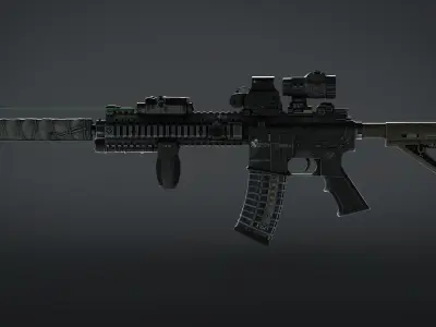M4-A1  Low-poly 3D model
