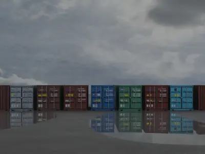 Shipping Containers - Combo Low-poly 3D model