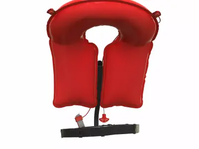 Inflatable Aviation Life Jacket Low Poly Low-poly 3D model