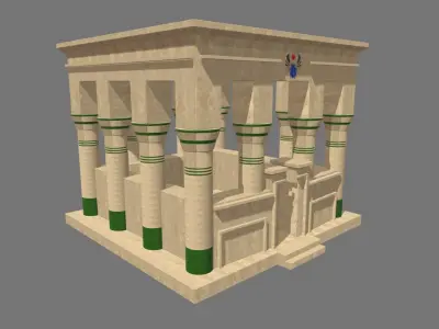 Low Poly Egyptian Temple 02 Low-poly 3D model