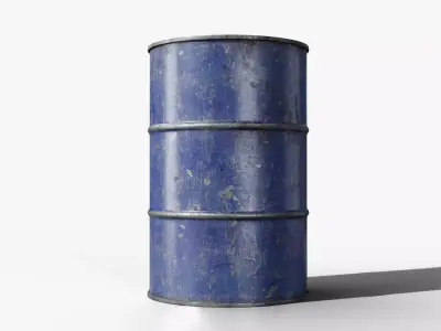 Steel Barrel - Blue - Dirty 3D model
