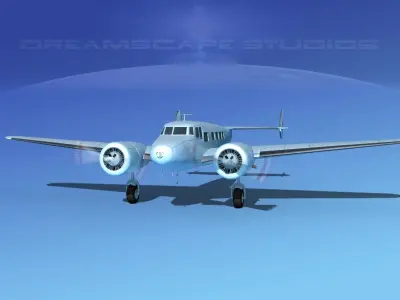 Lockheed L10 Electra Bare Metal 3D model