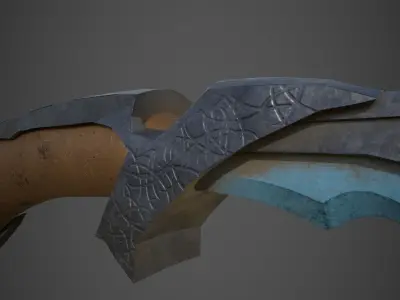 Blue fantasy sword 3D model