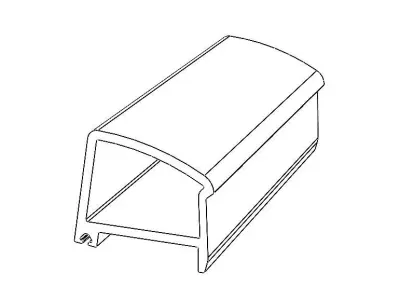 Aluminum Extruded Cross  Bar MOD AL-049ap Low-poly 3D model