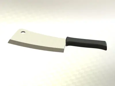 Knife and Meat Cleaver Low-poly 3D model