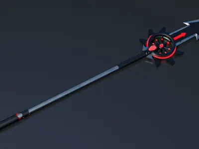 Fantasy Spear Glow 09 Game-Ready with PBR Textures Included Low-poly 3D model