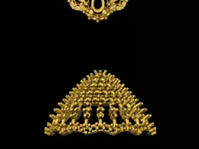 jumka three gold - plated ornaments 3D print model