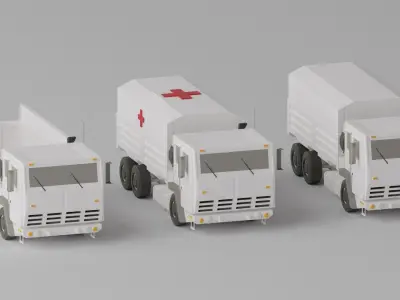 Military FMTV Vehicles  Low-poly 3D model