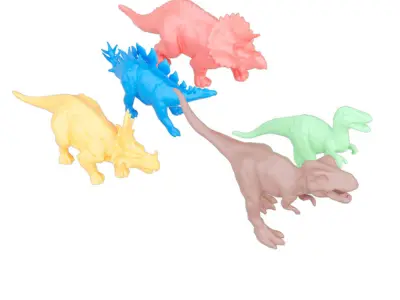 Collection of colored dinosaurs 3D model