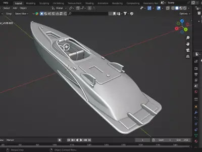 Modern Luxury Speed Boat 3D print model