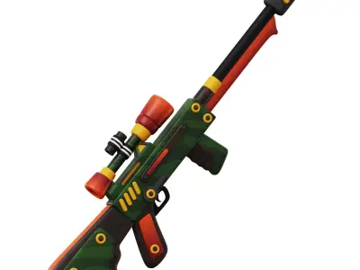 3D Army Sniper Rifle Low-poly 3D model