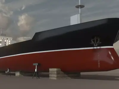 Cargo Ship  02 Low-poly 3D model