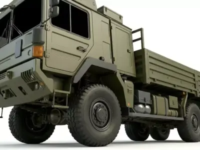 Off Road Logistics Flatbed Truck 3D model