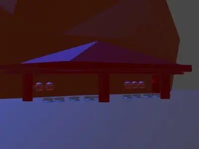 Temple japanese hut in snow Free low-poly 3D model