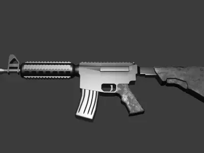 M4 assault rifle Low-poly 3D model
