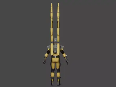 Yellow jacket  Low-poly 3D model