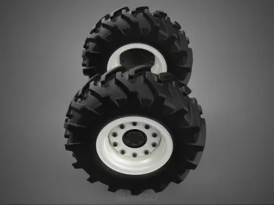 TRACTOR FARM TIRE TREAD TYRE LUG WHEEL RUBBER RIM GRIP OFF ROAD 3D model