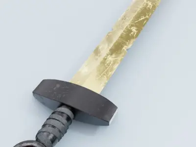 Finn Sword - Golden Sword of Battle Free low-poly 3D model