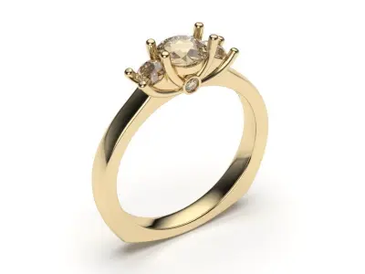 solitaire with ring sizes  8 part S118 3D print model