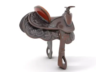 Elegant Western Saddle model pack Low-poly 3D model