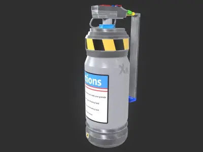 Cyberpunk style Grenade Low-poly 3D model