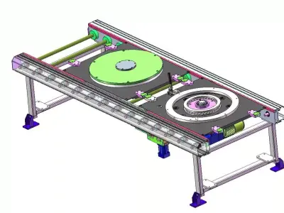 Automated Pallet Handling with Lifter and Incline Options  3D model