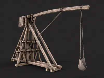 Medieval Siege Trebuchet 2 Low-poly 3D model