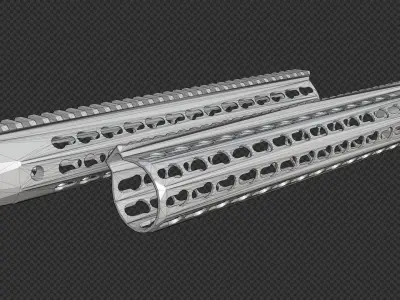 AR-15 KAC URX4 13Inch KeyMod Handguard Low-poly 3D model