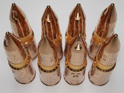 Bullets gold Low-poly 3D model