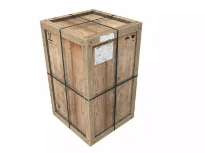 Old Wooden Cargo Crate 13 PBR Low-poly 3D model