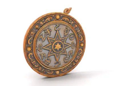 Antique Bronze Amulet model pack Low-poly 3D model