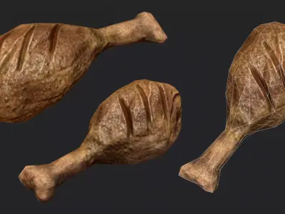 Chicken Leg Free low-poly 3D model purchase
