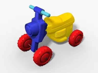 Buggy toy bike with wheels 3D model