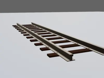 Train Track - Rail - Trilho de Trem Low-poly 3D model