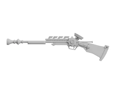 Seampunk Gun Low-poly 3D model