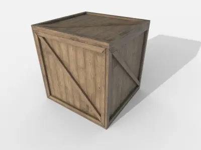 Wooden Crate Box Low-poly 3D model