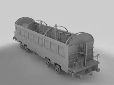 3d Wagon train 3D model