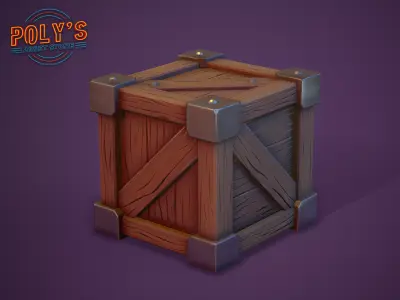 Crate - Low Poly Stylized  Low-poly 3D model
