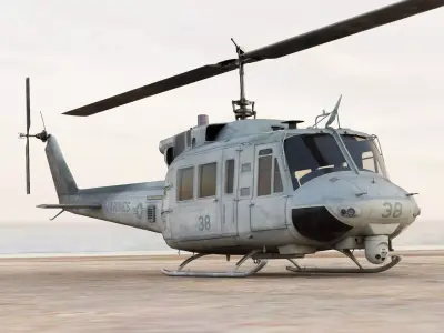 Bell UH-1N Iroquois CH-135 Twin Huey Marines 3D model