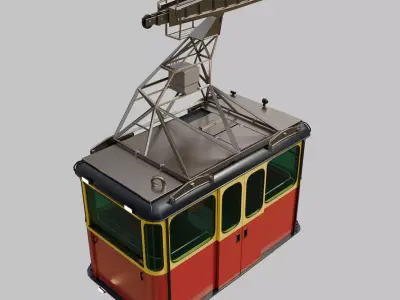 Retro Cableway Car Low-poly 3D model