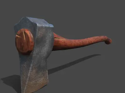 wooden axe Low-poly 3D model