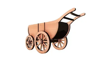 Wooden Cart 3D Printable Model 3D print model shop