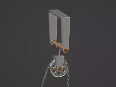 Pulley with chain - Polea con cadena 3D model