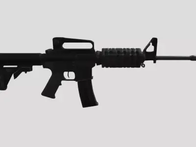 Modern Assault Rifle High Quality GameReady 3D Model Low-poly 3D model