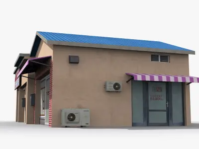 Japanese House x20 Low-poly 3D model