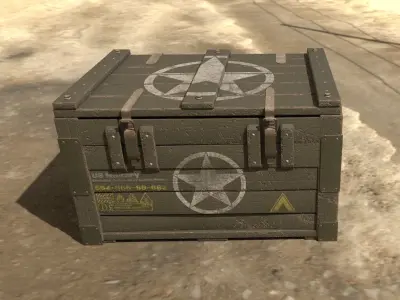 Ammo crate Game ready  Low-poly 3D model